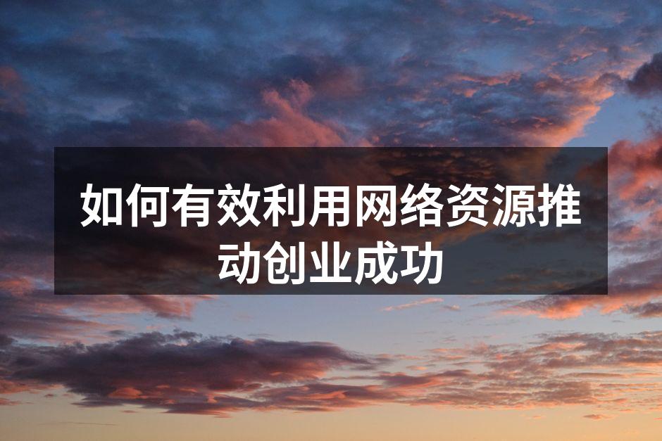 如何有效利用网络资源推动创业成功