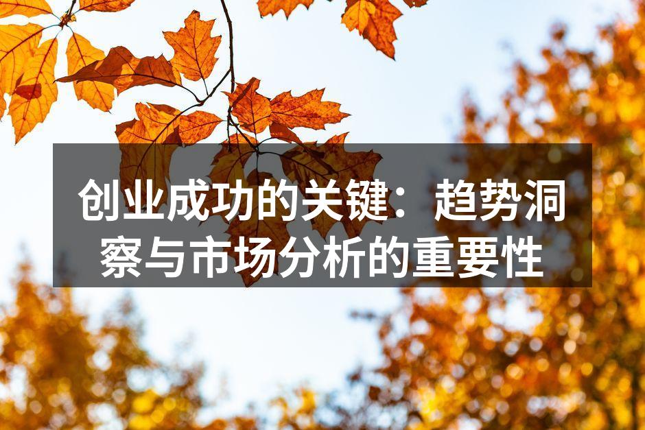 创业成功的关键：趋势洞察与市场分析的重要性